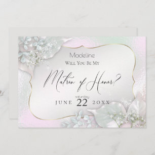 Invitation Wispy Pink Shimmer Serez-vous mon chef d'honneur