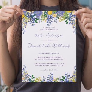 Invitation Wisteria Aquarelle Lavande Bleu Floral Mariage