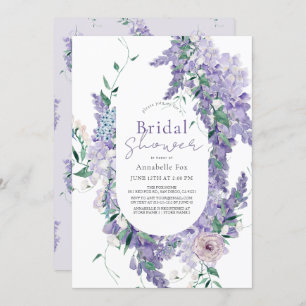 Invitation Wisteria Dusty Purple Aquarelle Fête des mariées
