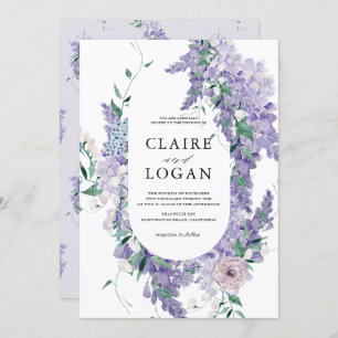 Invitation Wisteria Dusty Purple Mariage d'aquarelle
