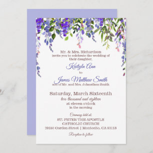 Invitation Wisteria Floral Mariage moderne