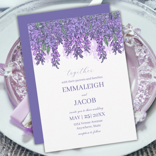 Invitation Wisteria Garden Romantique violet Mariage (Créateur téléchargé)