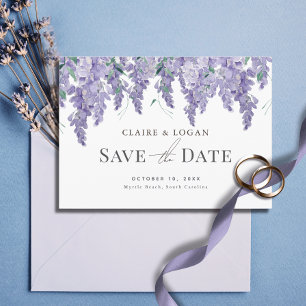 Invitation Wisteria Purple Watercolor Wedding Enregistrer la 