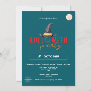 Invitation Witch Casquette Business Halloween Party Office Év