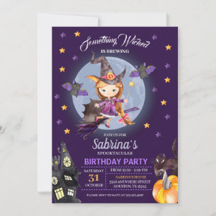 Invitation Witch Halloween Anniversaire de enfant Party Invit