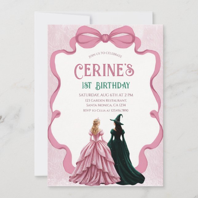 Invitation Witches Girl Birthday Magical Party  (Devant)