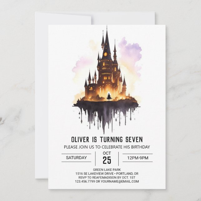 Invitation Wizardry et Wonder Birthday (Devant)
