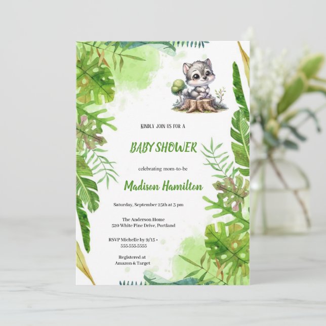 INVITATION WOLF BABYSHOWER (Debout devant)