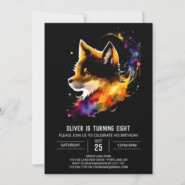 Invitation Wolf Cub's Enchanted Howling Anniversaire (Devant)