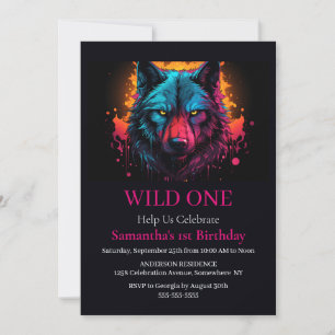 Invitation Wolf Wild Un Anniversaire