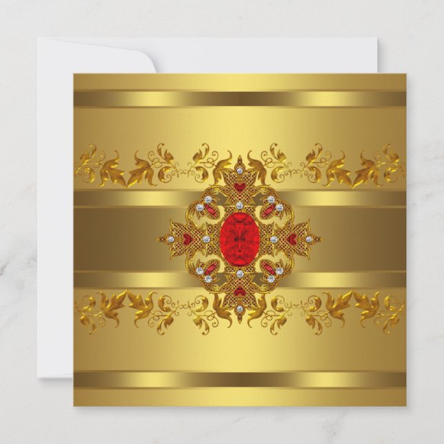 Invitation Womans Gold 50e fête d'anniversaire (Devant)