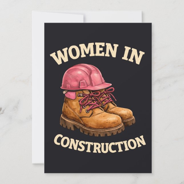 Invitation Women in Construction Work Boots and Hard Hat (Devant)