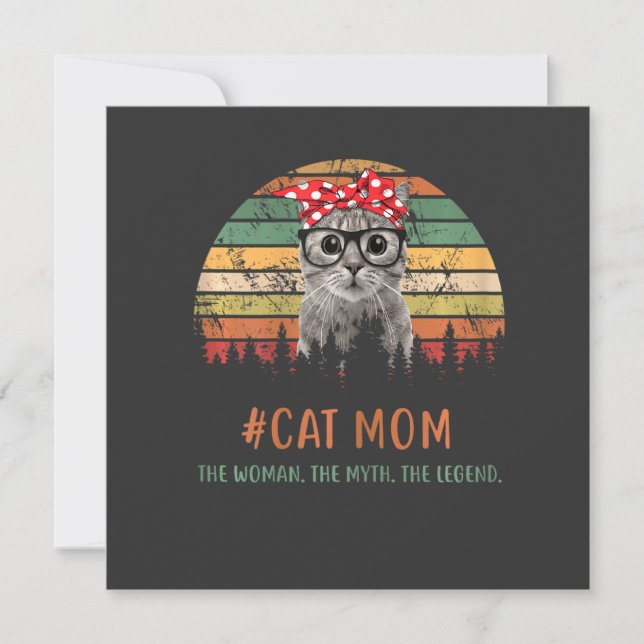 Invitation Womens Cat Mom The Woman The Myth The Legend (Devant)