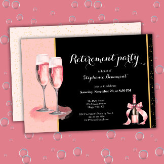 Invitation Women's Retirement Pink Black Champagne