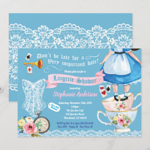 Invitation Wonderland lingerie douche nuptiale douche rose bl