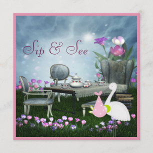Invitation Wonderland Sip & See Baby shower
