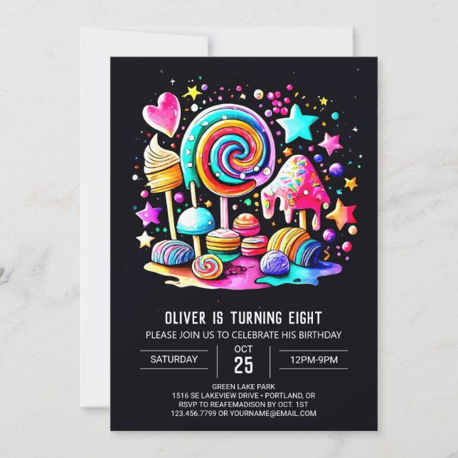 Invitation Wonderland Whimsy Anniversaire (Devant)