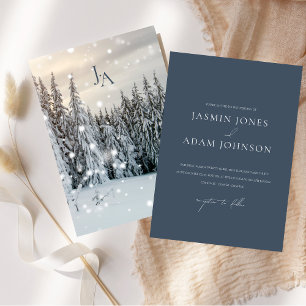 Invitation Wonderland Woodland Mariage de script de neige