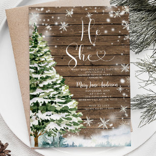 Invitation Wood He ou She À feuillage persistant Winter Genre