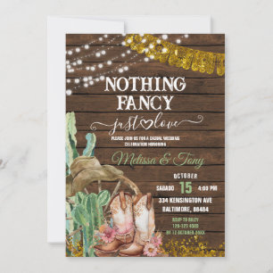 Invitation Wood Western Nothing Fancy Just Love Mariage