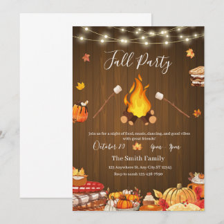 Invitation wooden thanksgiving gathering party