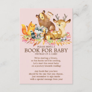 Invitation Woodland Animals Girls Baby shower Book for Baby