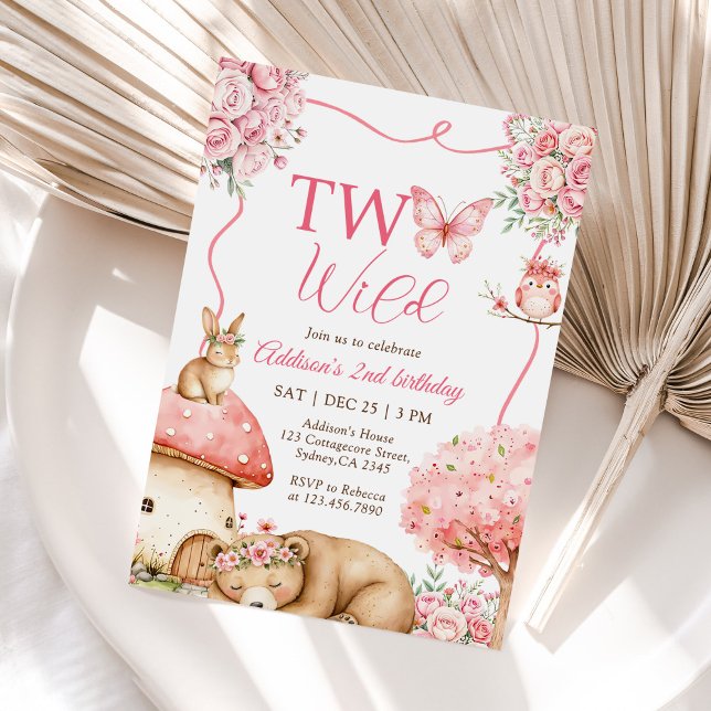 Invitation Woodland Animals Two Wild 2nd Birthday (Créateur téléchargé)