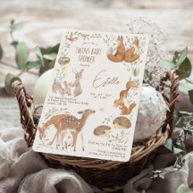 Woodland Animaux Forêt Amis Jumeaux Baby shower