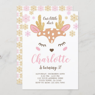 Invitation Woodland, Anniversaire des Cerfs