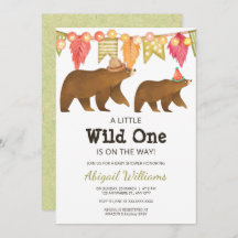 Woodland Bear Party Baby shower Wild One