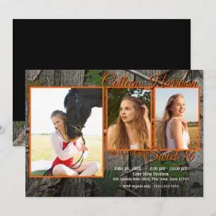 Invitation Woodland Camo Sweet 16 Photo