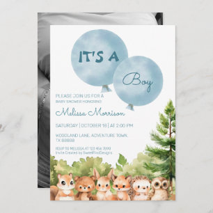 Invitation Woodland C'est un Baby shower garçon