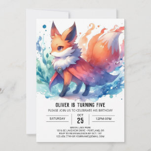 Invitation Woodland Editable Fox Anniversaire