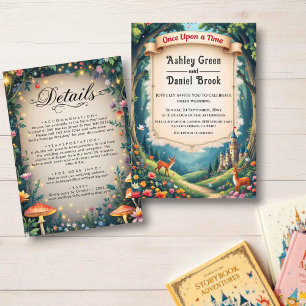 Invitation Woodland Enchanted Forest Castle Fairytale Mariage