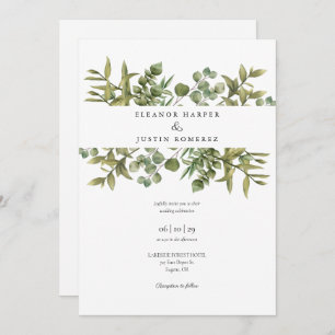 Invitation Woodland Eucalyptus Mariage de verdure