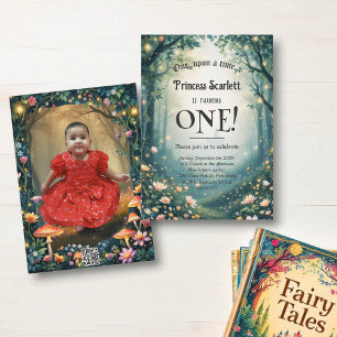 Invitation Woodland Forest Whimsal Fairytale 1er anniversaire