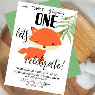 Invitation Woodland Fox Fêtons la fête d'anniversaire des enf