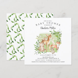 Invitation Woodland Friends Baby shower neutre pour les femme