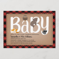Woodland Friends Buffalo Plaid Baby shower