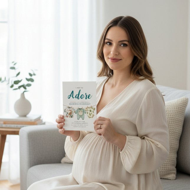 Invitation Woodland Hedgehog Baby Clothes A Boy To Adore (Créateur téléchargé)