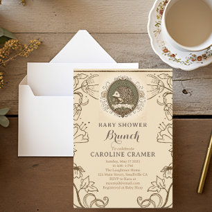 Invitation Woodland Hérisson Boys Baby shower Brunch