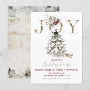 Invitation Woodland Joie de Noël Arbre de Noël Fête