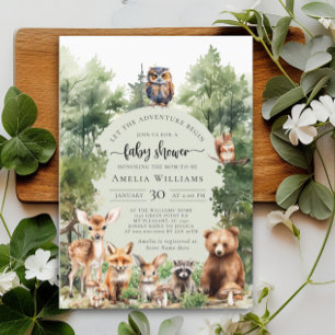 Invitation Woodland Laisser l'aventure commencer le Baby show