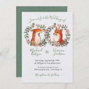 Invitation Woodland M. et Mme Fox Mariage de la couronne de p