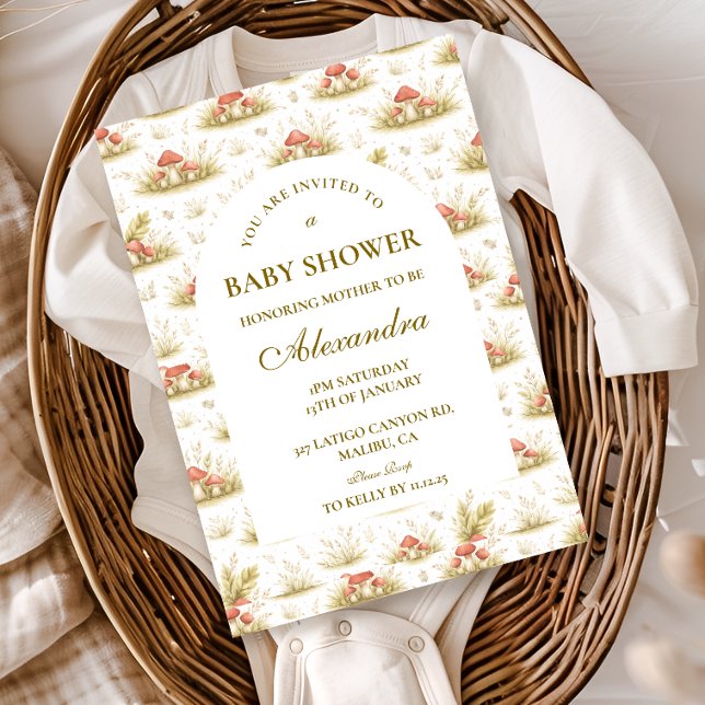 Invitation Woodland Mushroom Storybook Baby Shower (Créateur téléchargé)