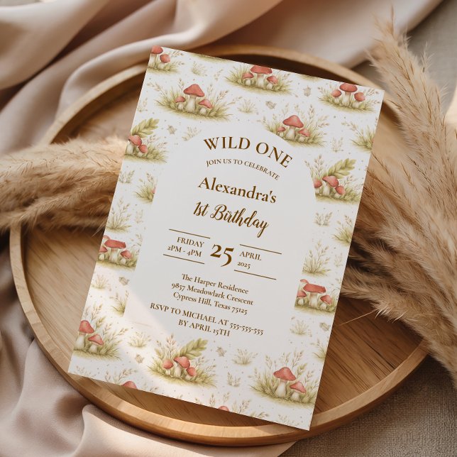Invitation Woodland Mushroom Wild One Birthday (Créateur téléchargé)