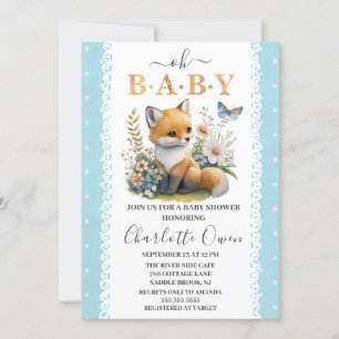 Invitation Woodland Oh Baby Fox Spring Boy Baby shower