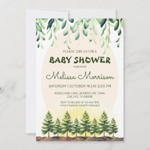 Invitation Woodland Sunrise Baby Boy Douche