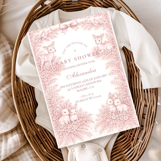 Invitation Woodland Toile Baby Shower (Créateur téléchargé)
