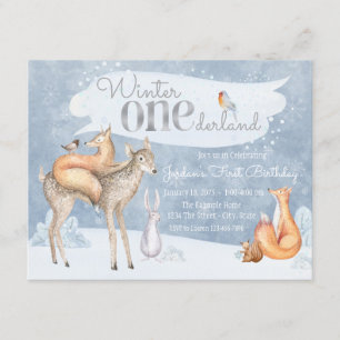 Invitation Woodland Winter ONE derland First Birthday Party